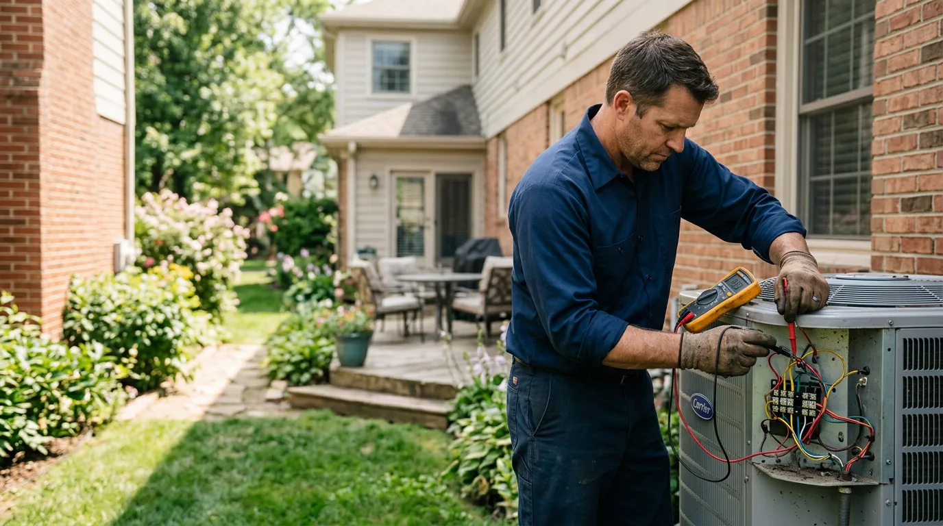 HVAC technician working near Flora, IL